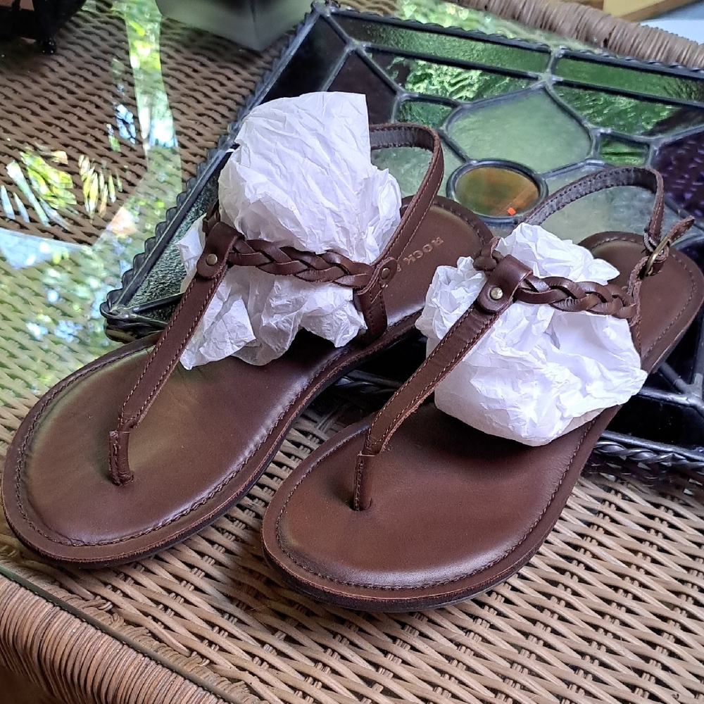 Rock.& Candy By ZigibBrown Leather Women's Sandals. Size 10